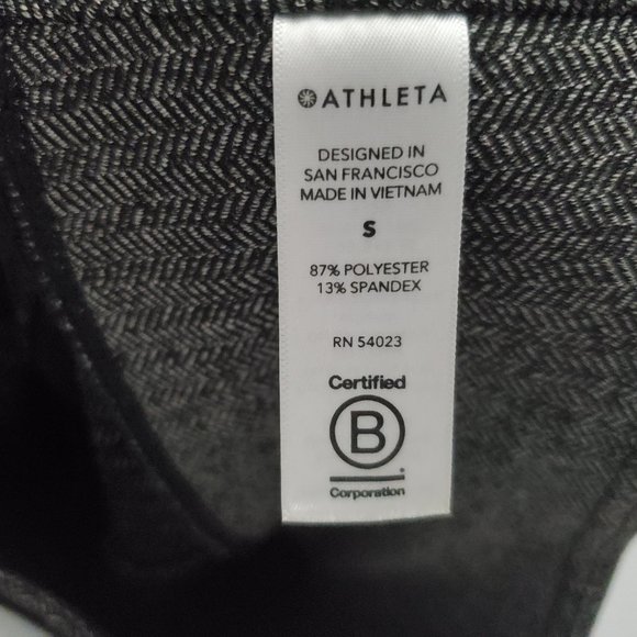 Athleta Sz Sm (Unstretched Meas 26x25 11") Delancey Herringbone Gray Tights A17 - Picture 8 of 11